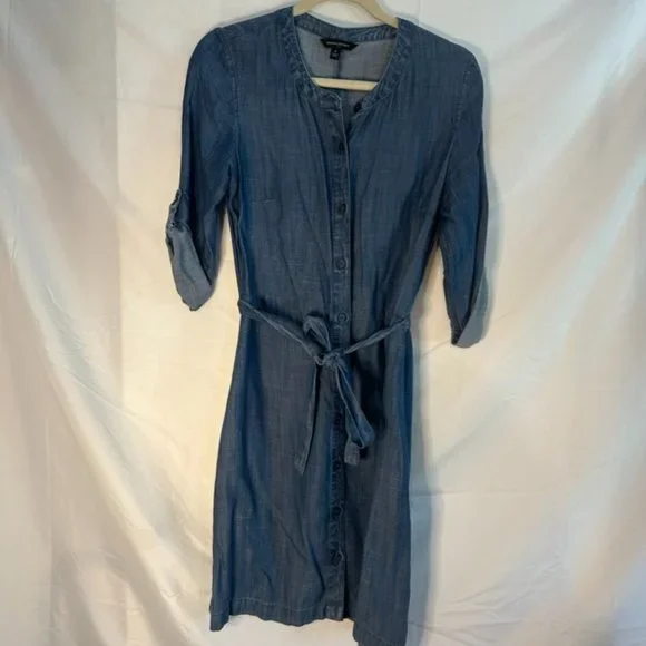 banana republic denim shirt dress Women's Denim Pocketed Mini Dress Rinse Regular Size XXL